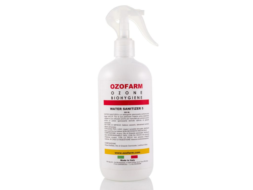 OZOFARM WATER SANITIZER 5 SPRAY Bottle 500 ml Sanitizer with Ozonized Sunflower Seed Oil